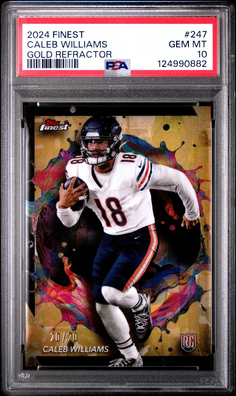Caleb Williams Topps Finest #247 Gold Refractor