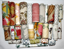 3 Lbs 7.1 oz Linen Cotton Fabric Remnant Scrap Strips PRINTS 2 to 6.5"wide