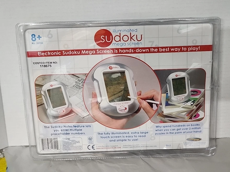 Juego Puzzle Portátil Mega Pantalla Iluminada Sudoku Edición 2005, Nuevo Precintado Foto 2 de 2