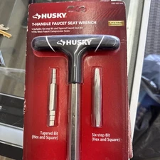 Husky  T-Handle Faucet Seat Wrench With Tapered Bit & Six-Step Bit