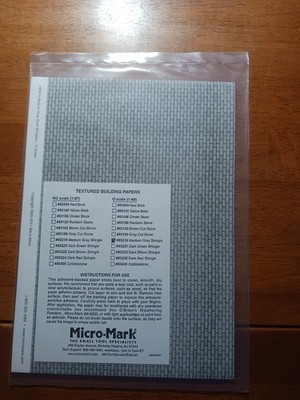 Micro-Mark Textured Building Papers, O Scale - 4pk Medium Gray Shingle #83219