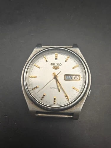 Seiko 5 Automatic 36mm Silver Day/date Dial Mens Watch 7009-3170