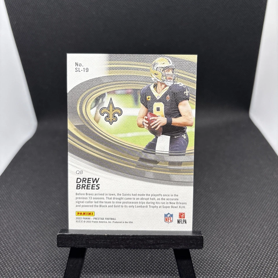 Estuche Panini Prestige Drew Brees Slingers 2022 SSP Hit Raro #SL-19 Foto 2 de 3