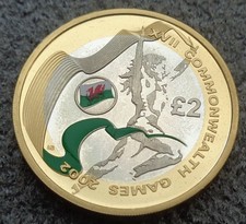 2002 Commonwealth Games Wales Piedfort £2 Silver Proof Coin  