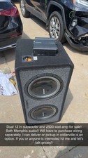 Memphis Audio Dual 12" Subwoofer Enclosure Box, Single Port, 2500W Amp