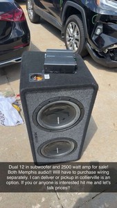 Memphis Audio Dual 12" Subwoofer Enclosure Box, Single Port, 2500W Amp