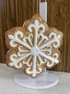 Iced Gingerbread Snowfake Christmas Ornament. 4.5''
