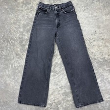 BDG Urban Outfitters High Wide High Rise Faded Black Denim Jeans Womens Sz 26