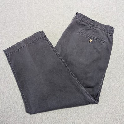 L.L.Bean Men's Charcoal Gray Pants 42x30 100% Cotton Chinos