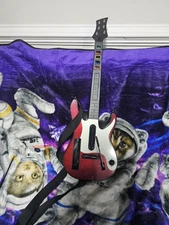 Nintendo Wii Guitar Hero Controller Red Starburst W/ Strap GH5 95911.805 Tested