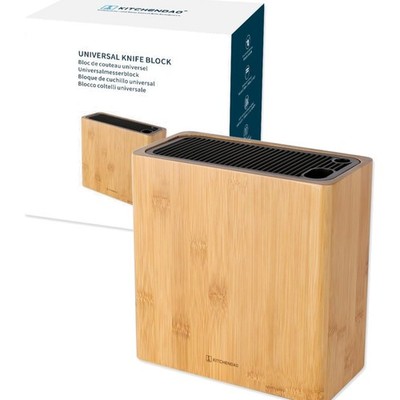 Universal Messerblock Bambus mit Schlitzen für Messer bis 8,6 Zoll - Platz fü...