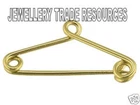 9ct Yellow Gold Safety Pin For Brooch Safety Chains