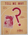 Tell Me Why by Alberts, Gold Piano Sheet Music, 1951, Eddie Fisher