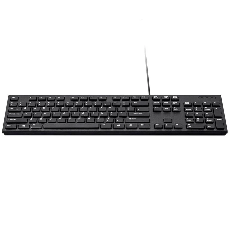 Slim Wired USB Keyboard Low Profile Home Office Desktop PC Computer Laptop Black - Image 2 of 4
