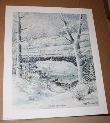 The Old Rock House Ky Artist Fred Thrasher Natural Bridge Wildlife Winter Snow