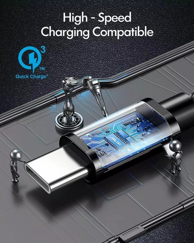 1/3 Pack 3/6/10Ft USB to Type-C Cable Fast Charger Charging Data Sync Cord - Photo 74 sur 86