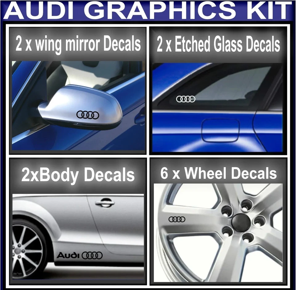 FULL CAR STICKERS PACK Wing Mirror Body Etched Mirror Alloy Decals - image 1 of 1