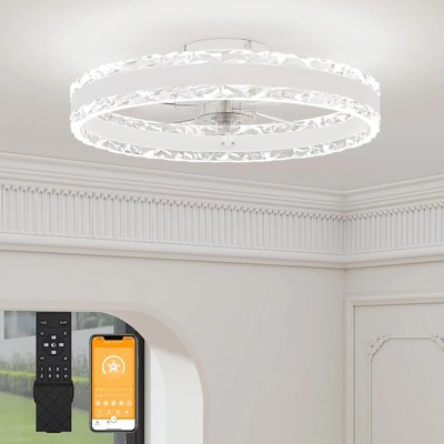 Deckenventilatoren mit Beleuchtung und Fernbedienung, 50cm moderne Smart LED Deckenventilator Leuchte, 6 