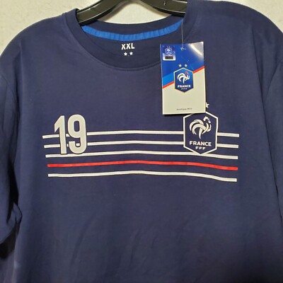 Benzema Shirt France FFF #19 Mens XXL Short Sleeve Blue NWT