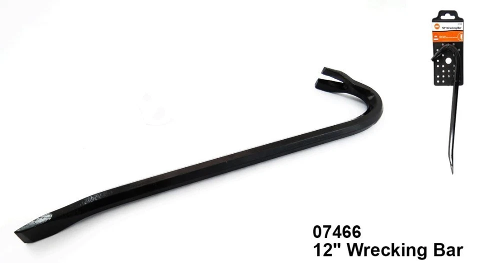 ONE x JAK 12" 300mm Crowbar Wrecking Bar Prybar Nail Puller New