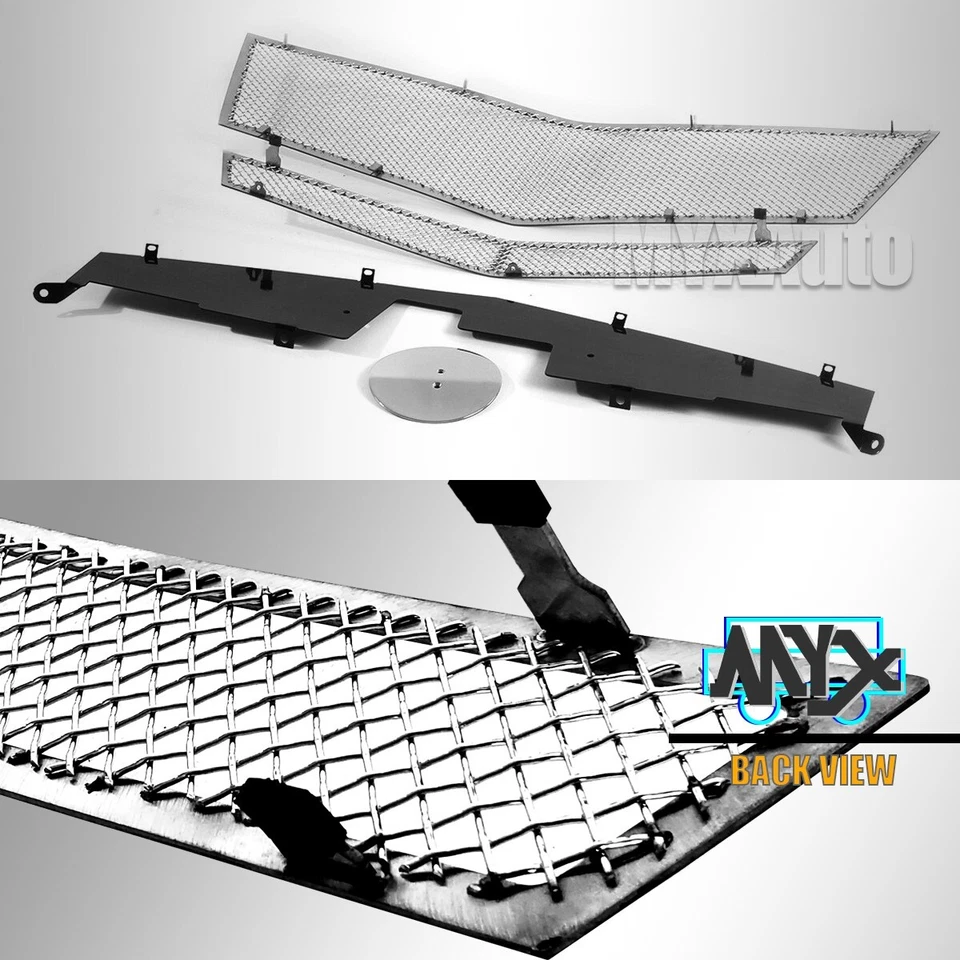 For 2008-2013 Cadillac CTS Stainless Steel Mesh Chrome Grille Grill Insert Combo - Image 4 of 4