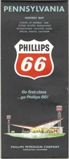 1964 PHILLIPS 66 Gas Station Road Map PENNSYLVANIA Pittsburgh Philadelphia Erie