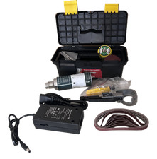 Belt Sanding Machine Sander Grinder Polishing Speed Adjustable 195pc Accessories