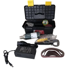 Belt Sanding Machine Sander Grinder Polishing Speed Adjustable 195pc Accessories