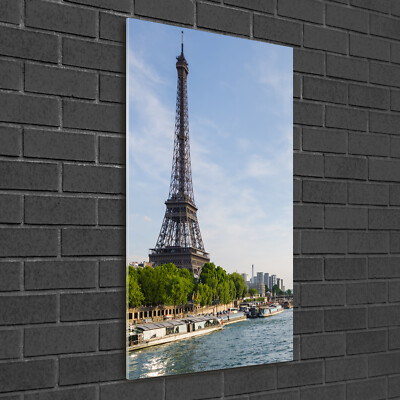 Wand-Bild Kunstdruck aus Acryl-Glas Hochformat 50x100 Eiffelturm Paris