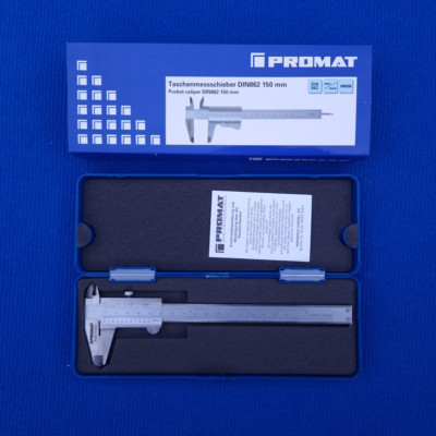 PROMAT Taschenmessschieber DIN862 150mm ANALOG