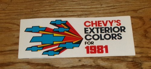 Original 1981 Chevrolet Car Exterior Colors Brochure 81 Camaro Corvette - 第 1/2 張圖片