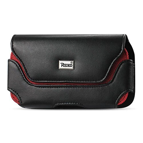 Reiko Leather Horizontal Phone Pouch/Red Interior & Metal Logo Samsung Galaxy S8 - Image 3 of 4