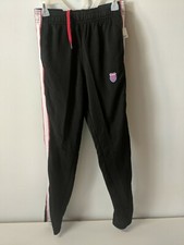 K Swiss Mens Jogger Sweatpants Size small, white red Side Stripe Black  bag383