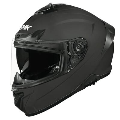 SMK Typhoon Solid Motorradhelm Integralhelm mit Sonnenblende schwarz matt