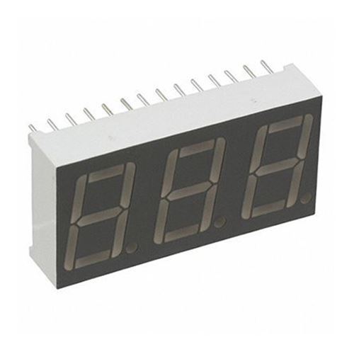Lumex LDT-A514RI 3 Digit 7-Segment LED Display, CA Red 30 mcd RH DP 14.2mm