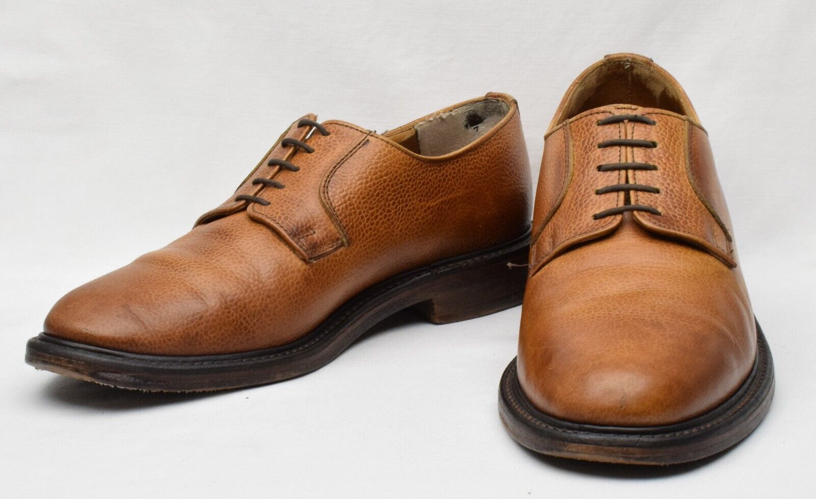Men's Vintage Alfred Sargent Brown Textured Leather England Made Oxford  Shoes