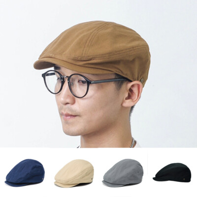 Unisex Herren Retro Baumwolle Leinen Zeitungsjunge Cabbie Baskenmütze Efeu flach Gatsby Kappe