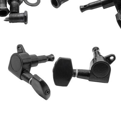 E-Gitarre, Westerngitarre Stimmwirbel Mechaniken Pegs 3R3L 10mm Schwarz