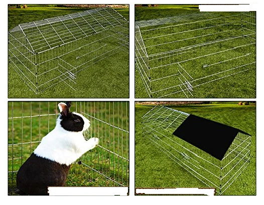 Metal Outdoor Chicken Rabbit Pet Small Animal Cage Crate Run Playpen Enclosure  - Image 4 of 4