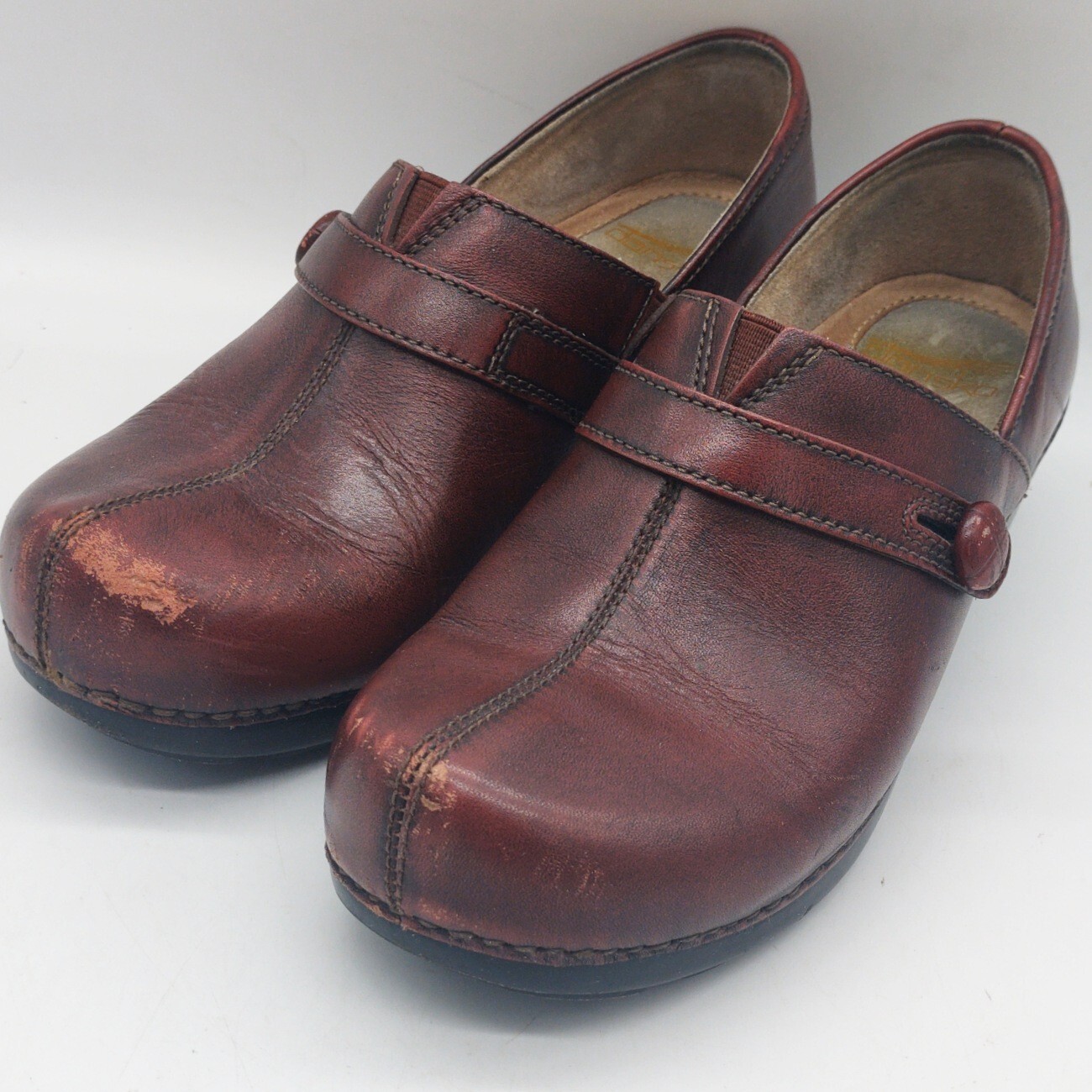 DANSKO Women Size 8.5 Brown Leather Oxford Style Slip-on Clogs
