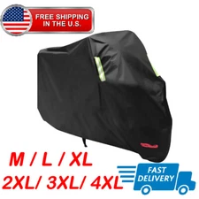 Motorcycle Cover Black M-4XL Waterproof Bike Outdoor Rain Snow Dust UV Protector