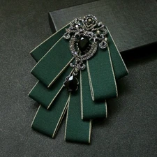 Mens Pre-Tied Bow Tie Rhinestone Necktie Shirt Neck Tie for Wedding Party