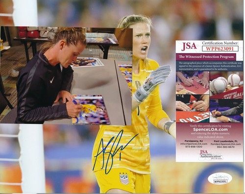 Foto firmada de 8x10 de Alyssa Naeher EE. UU. equipo de fútbol femenino JSA 145791 - Imagen 2 de 2