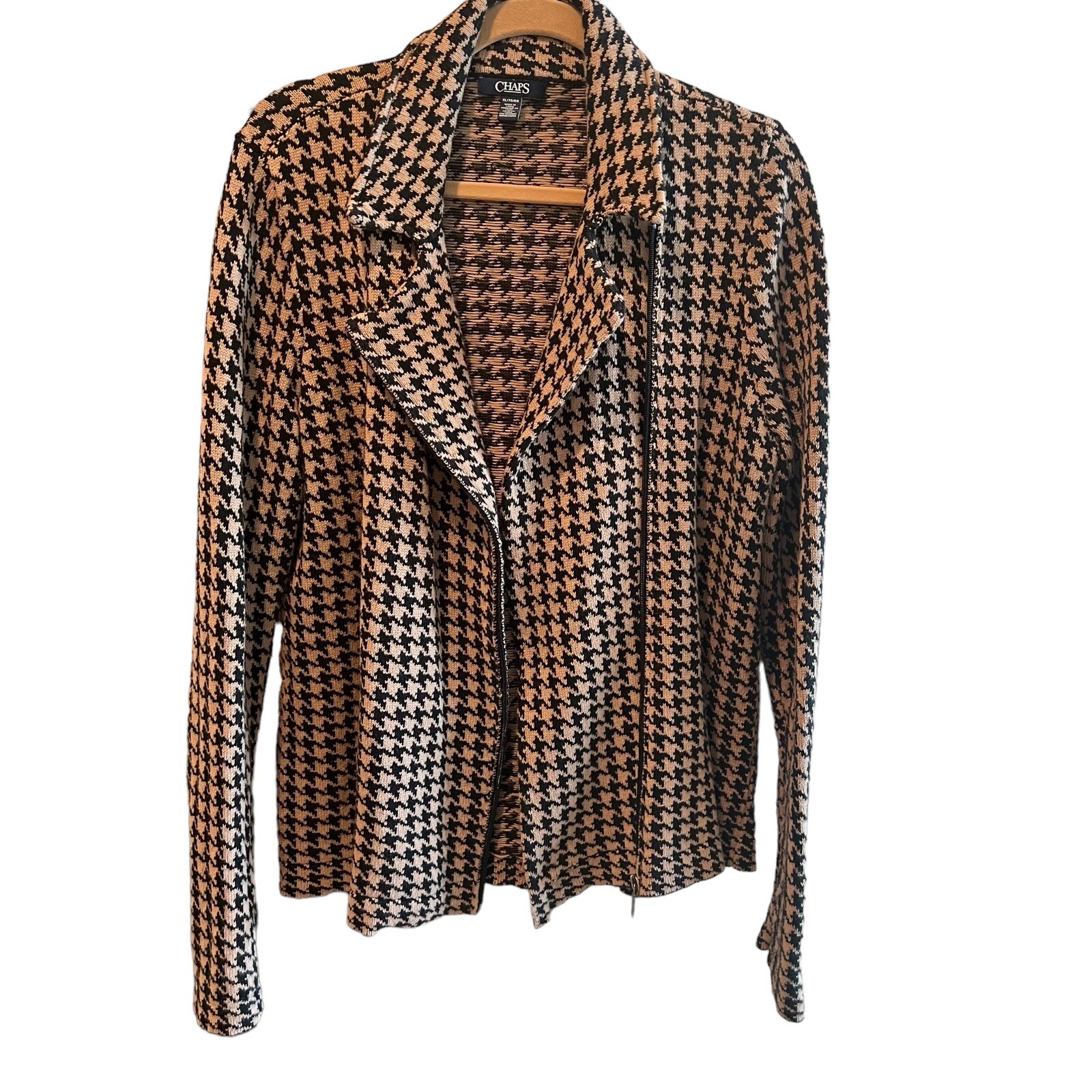 Chaps Houndstooth Heavy Cotton Shacket/Cardigan W… - image 2