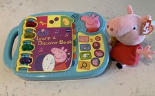VTech Peppa Pig Learn And Discover Book Tested Works Great Peppa Plush Ty Tag