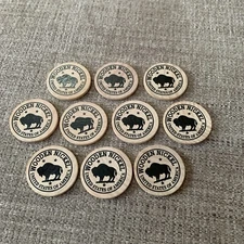 Lot Of 10 Wooden Nickels Buffalo ~Don't Take Any Wooden Nickels - No Advertising