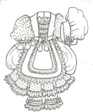 U pick your size, Bo Peep modern child DOLL dress bonnet sewing PATTERN