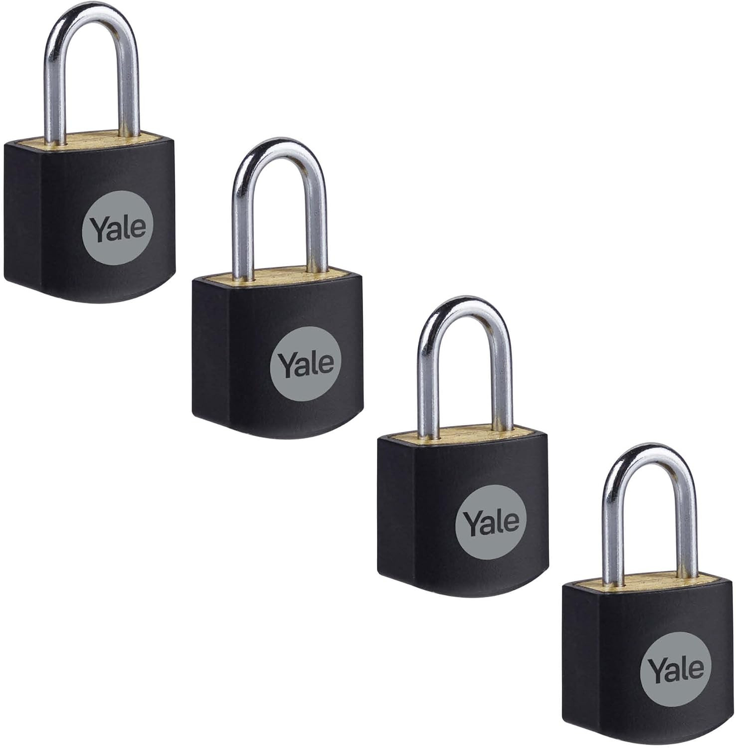 Yale Y110JB/15/111/4 Lucchetto Ottone 15mm Nero - Sicurezza Standard