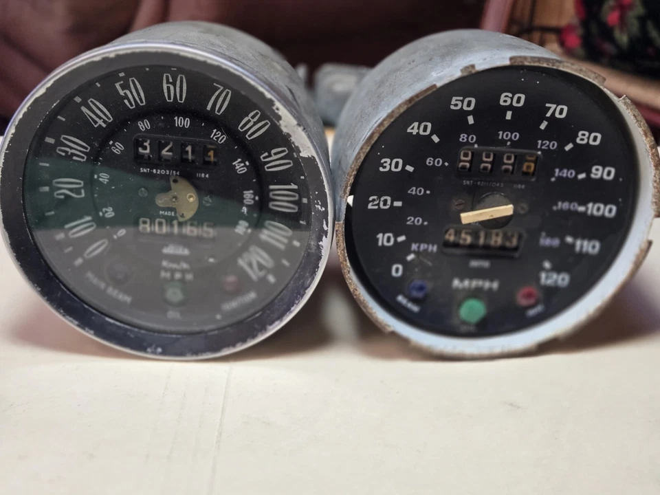 Paquete de 2 velocímetros Triumph Spitfire MK IV Jaeger Smiths 1970-74 - caja S1 5 #26 Foto 2 de 4
