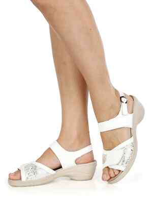 Hallux Schuhe Lederschuhe Weite H Naturläufer Sandale Leder Weiß